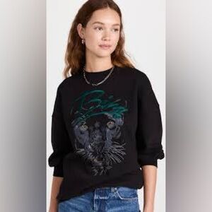 Anine Bing Black Sweatshirt with Graphic Design